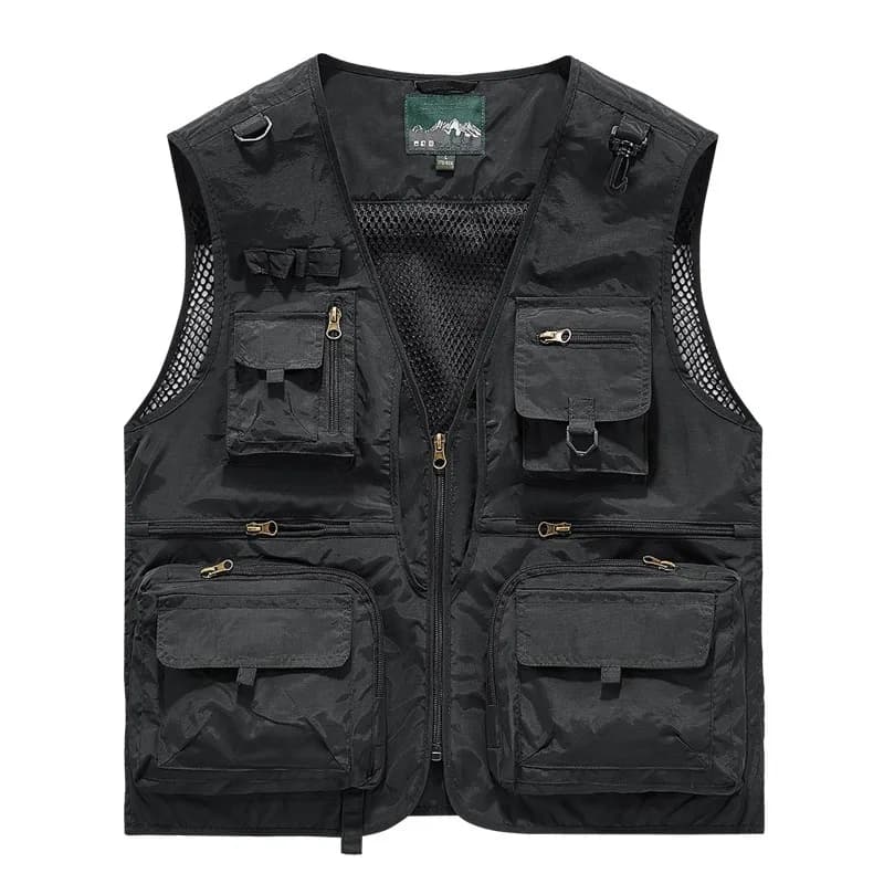 Veste homme été sans manches respirante multipoches pêche photographie extérieur léger