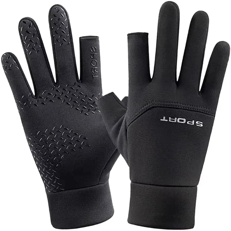 Gants d'hiver écran tactile pêche ski vélo mixte - Design 2 doigts antidérapant hommes femmes