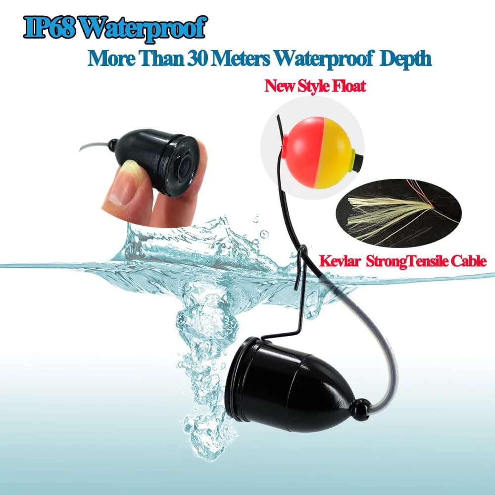 Caméra de pêche sous glace THEJLES HD 1000 lignes 4.3 pouces - Écran IPS avec 8 lumières infrarouges