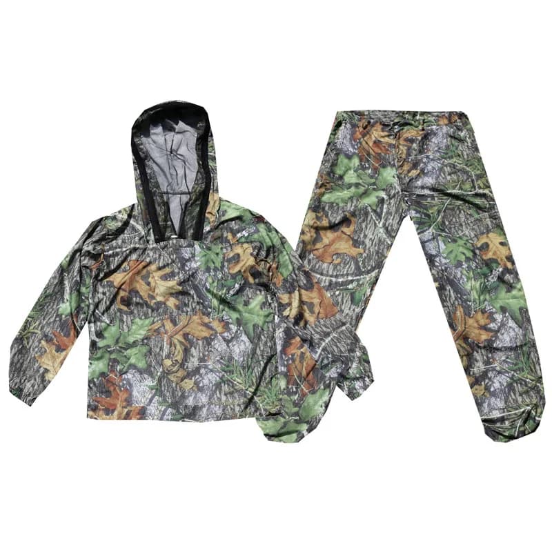 Combinaison pêche été anti-moustiques légère - Veste à capuche et pantalon camouflage bionique respirant