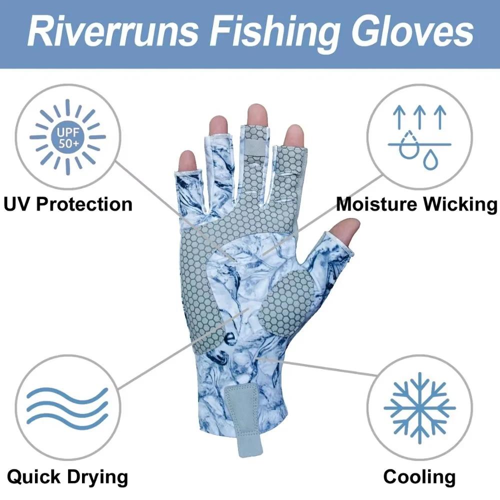 Riverruns Fingerless Fishing Gloves are designed for Men and Women Fishing, Boat