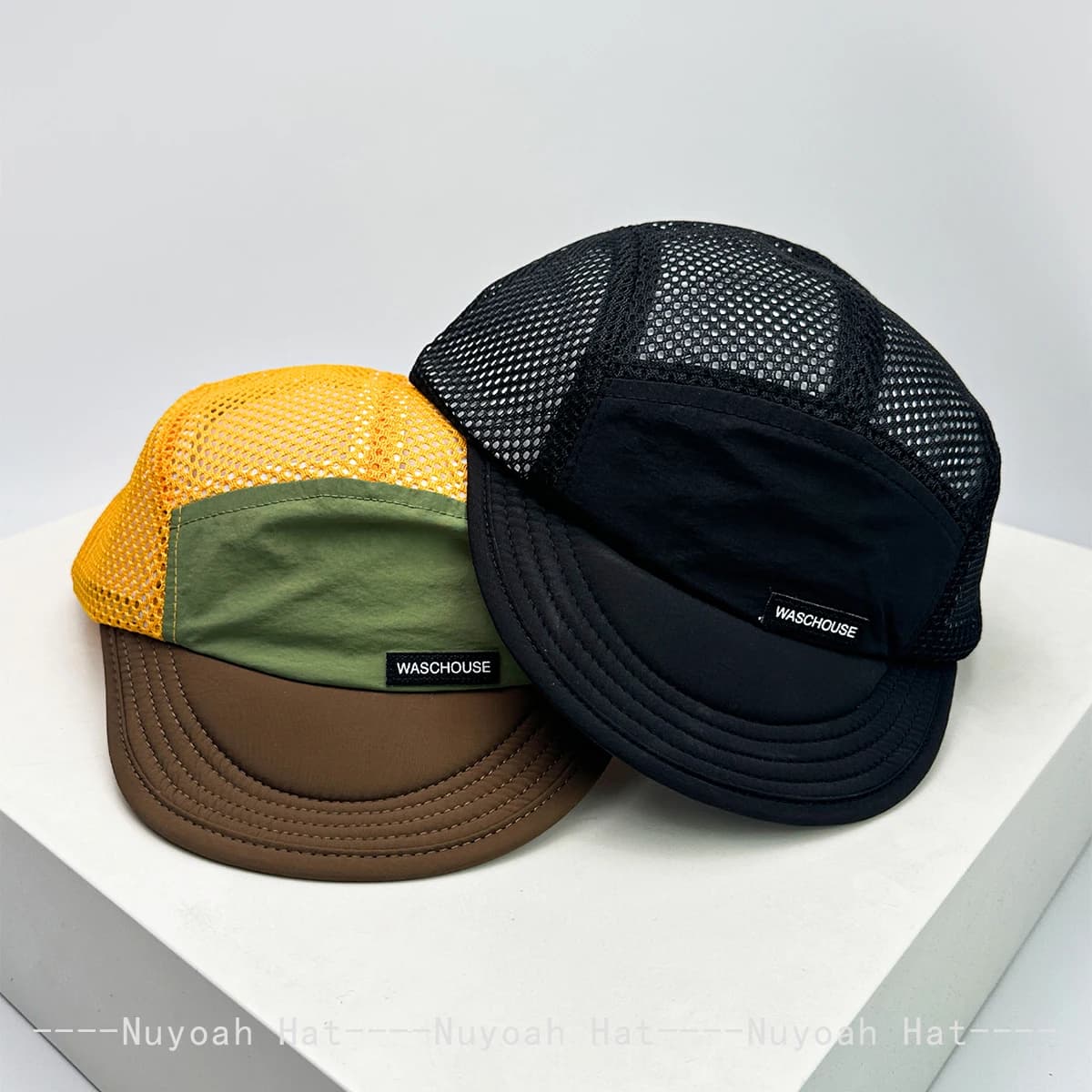 Casquette mesh lettre simple unisexe ombrage séchage rapide respirante petite visière mode extérieur pêche