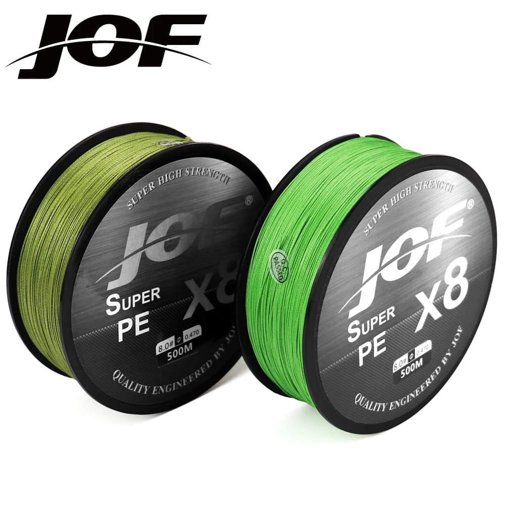 Ligne de pêche JOF 8 brins 150M-500M pour mer, glace, rivière et roche - 15-100LB X8