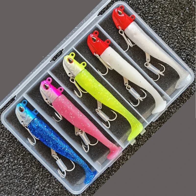 5 Leurres Maquereau Lumineux 24g/105mm pour Pêche en Mer du Bar et du Maigre