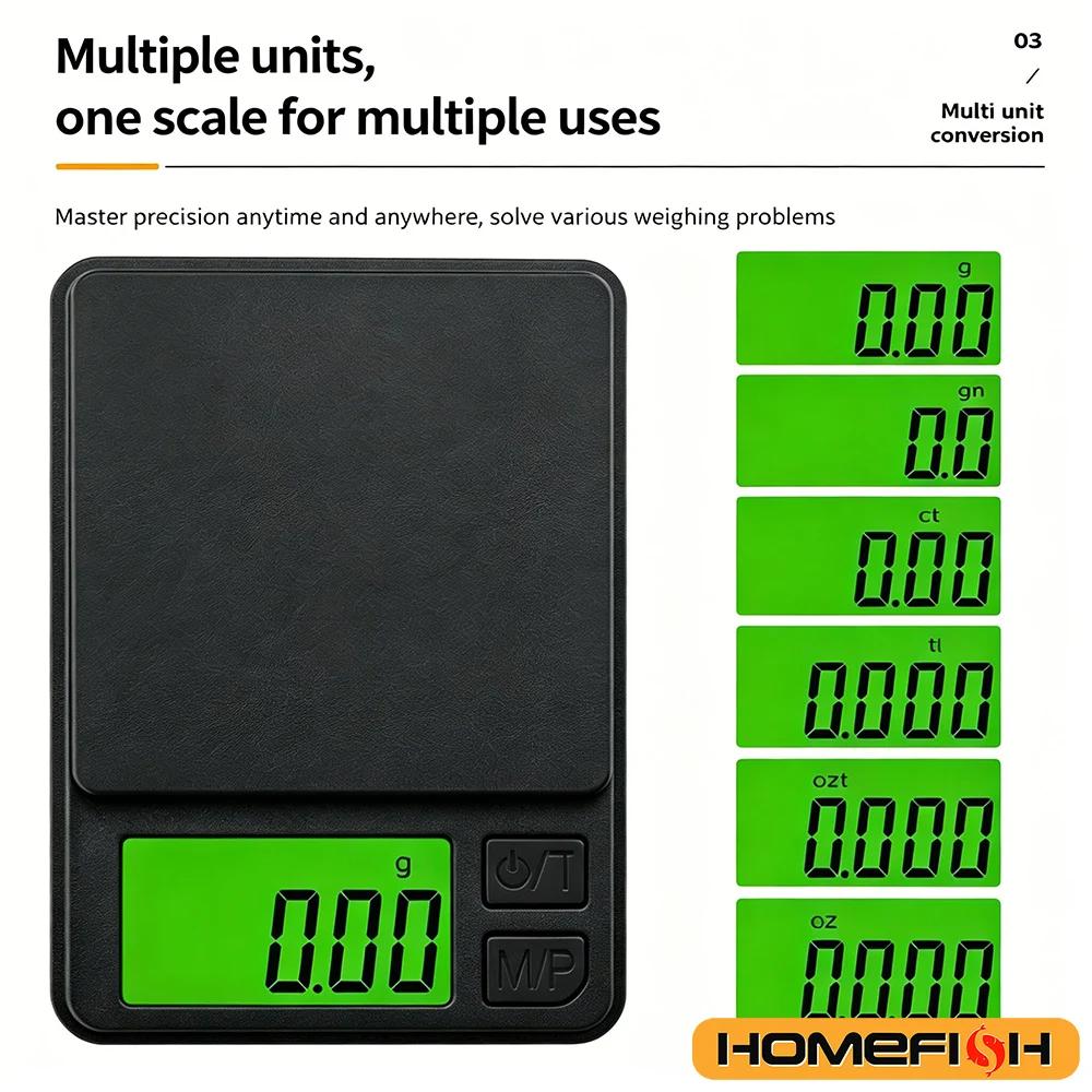Mini balance pêche précise 500g/0.01g - Balance digitale portable pour appâts et plombs