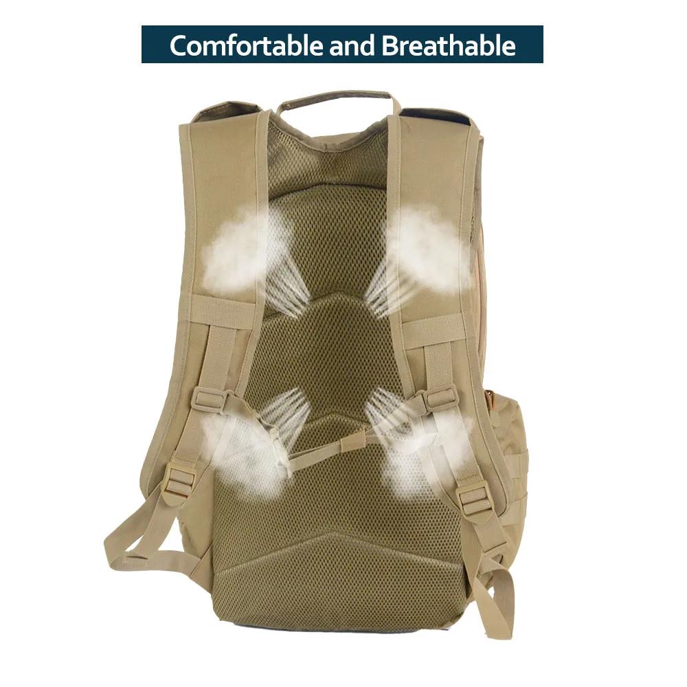 Sac à dos pêche chasse 45L étanche HOMEFISH - Sac tactique randonnée camping trekking