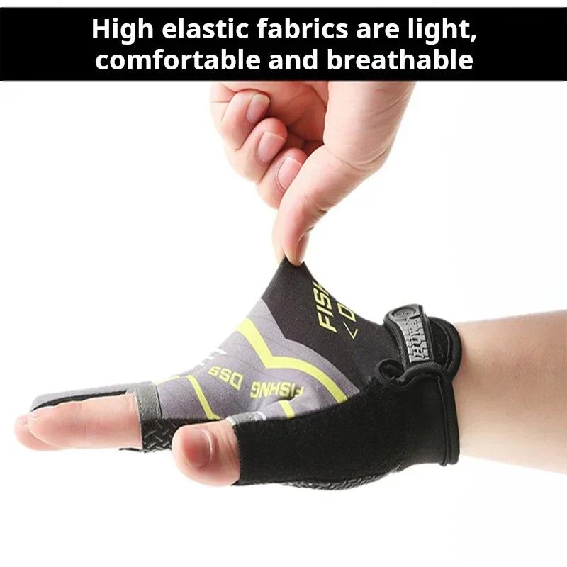 Gants pêche trois doigts homme été anti-UV anti-dérapant soie glacée légers techniques