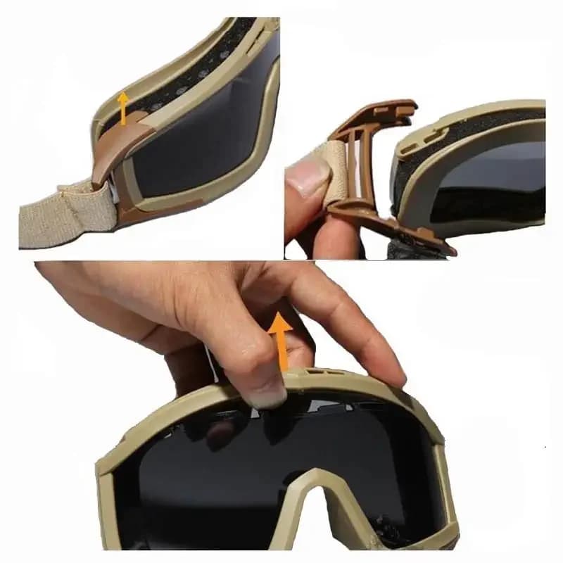 Lunettes de tir tactiques militaires anti-vent anti-sable pour wargame, paintball et pêche sportive