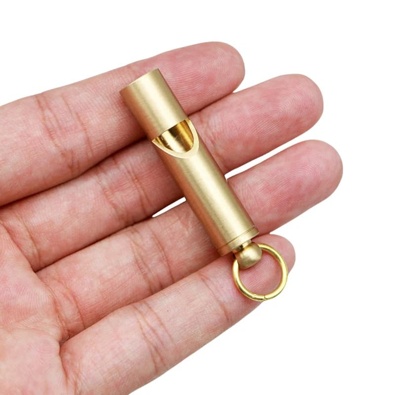 Sifflet arbitre en laiton haute décibel - Accessoire portable pour randonnée et pêche sécurisée