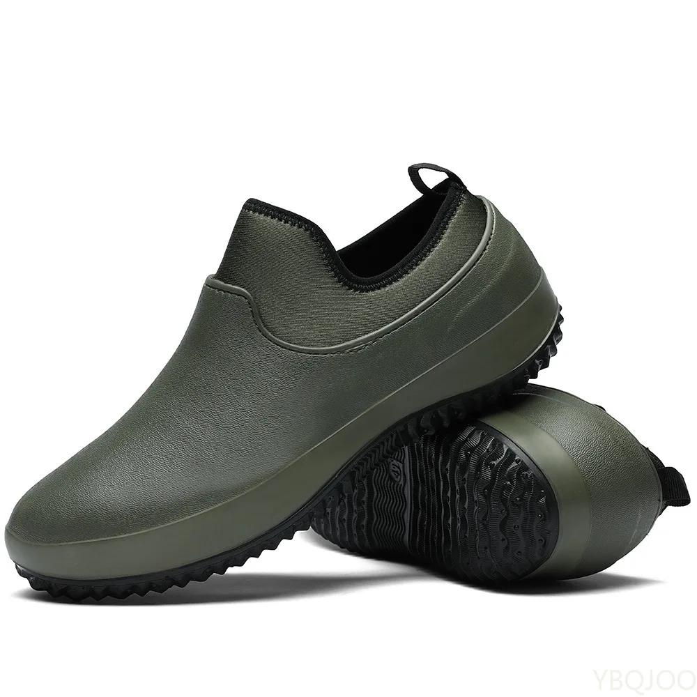 Bottes de pêche courtes homme caoutchouc imperméables confort antidérapantes travail chef pluie extérieur