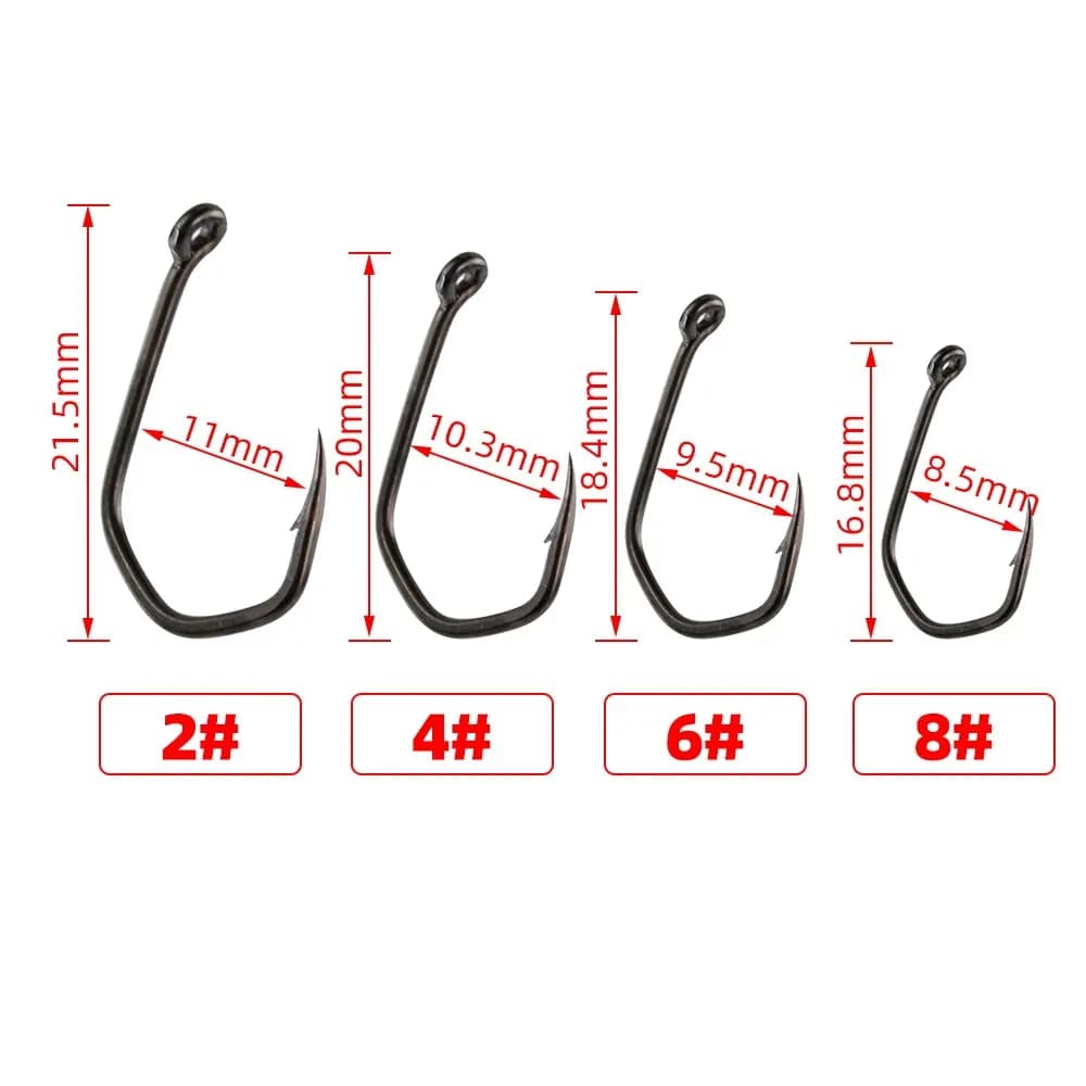 Hameçons de pêche à la carpe Hirisi en acier haute teneur en carbone, avec revêtement PTFE