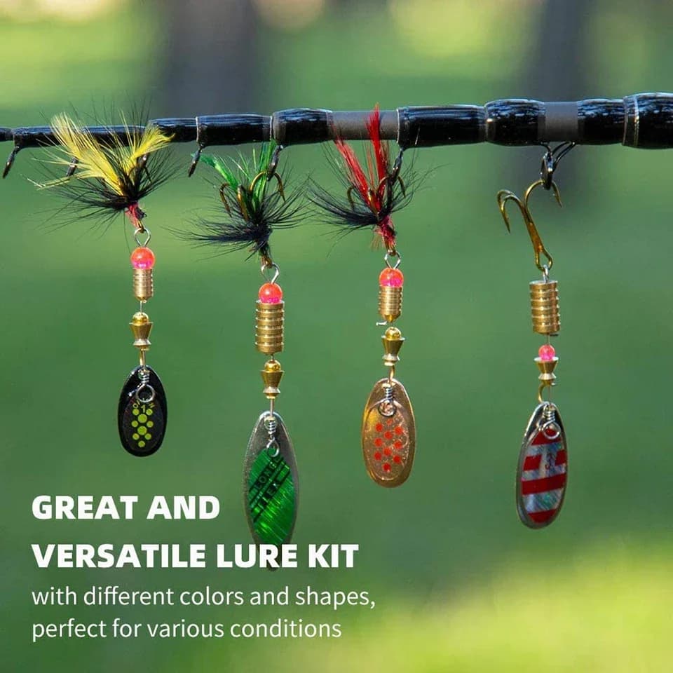 Cuillères spinner métalliques 2g à 8g lot 10 pièces - Spoonbaits légers pour brochet et truite