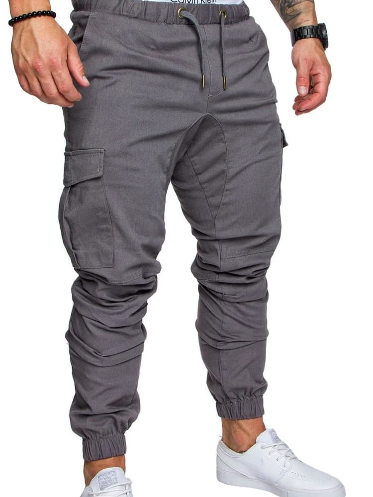 Pantalon cargo élastique homme été avec lacets pour pêche active et mouvements amples