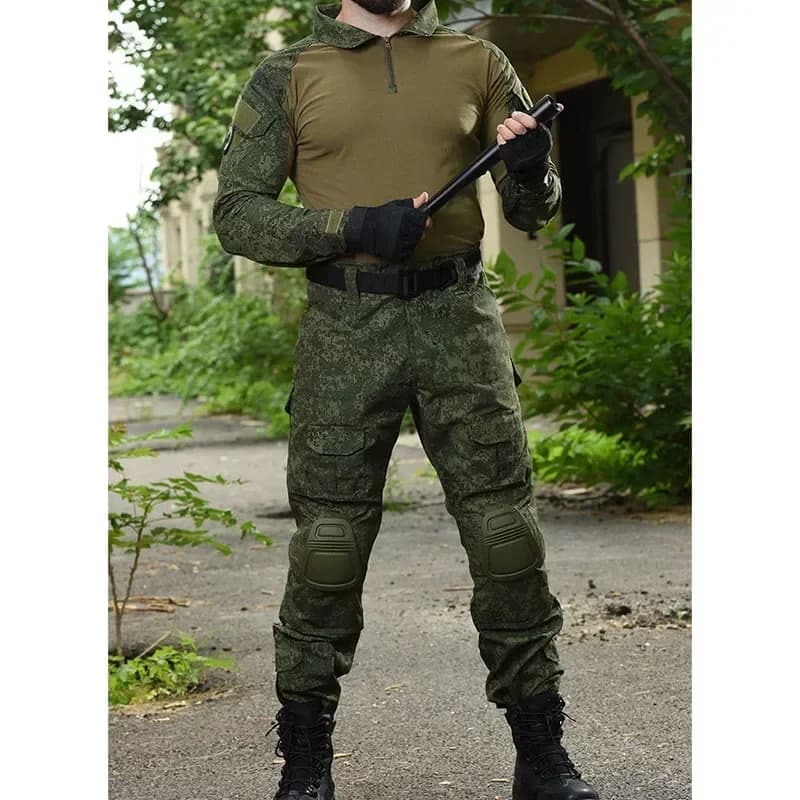 Ensemble tactique RU Camo - Tenue pêche respirante avec pantalon multi-poches