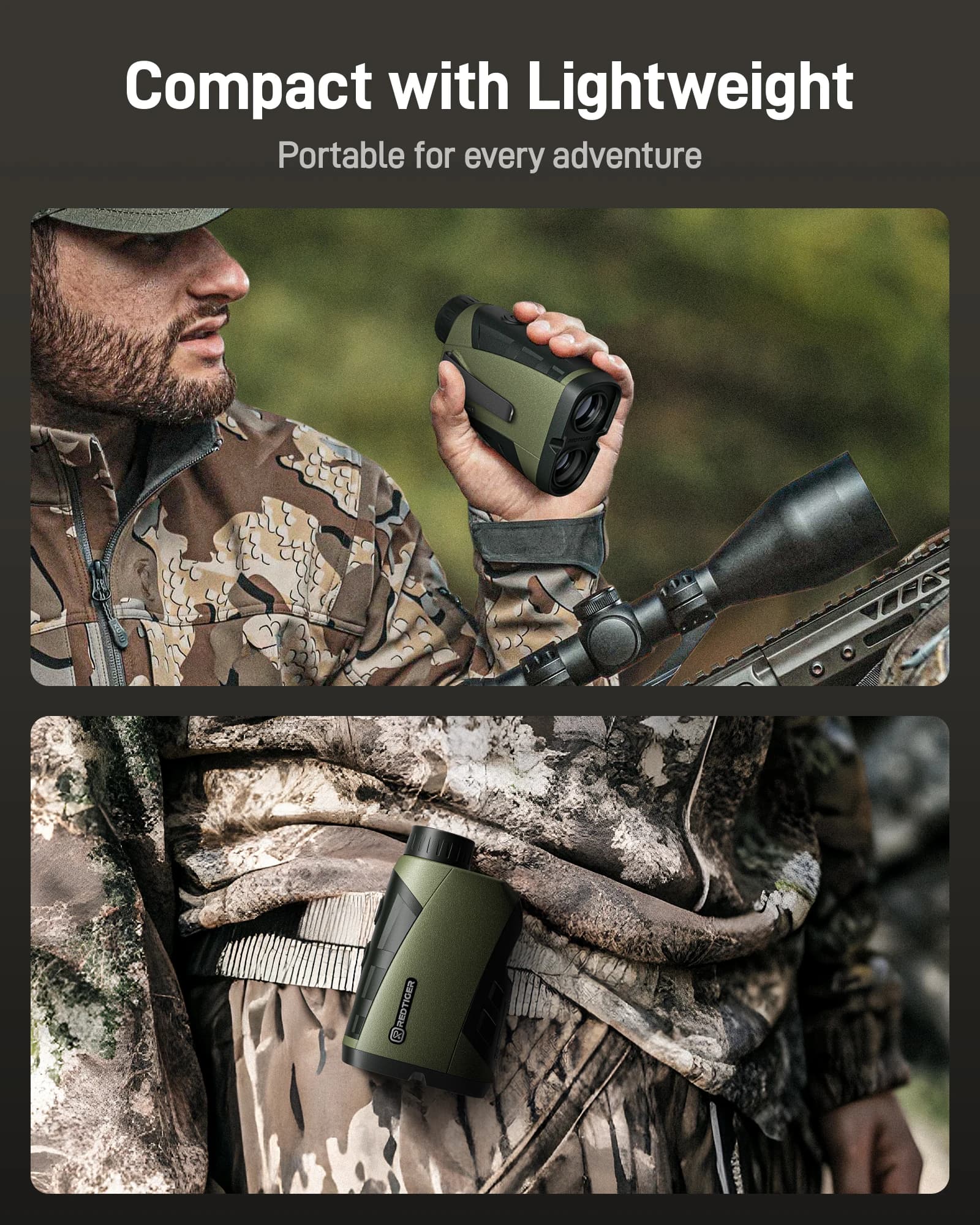 Télémètre laser REDTIGER H002 chasse 1600 yards - Précision angle et vitesse 7x pour pêche