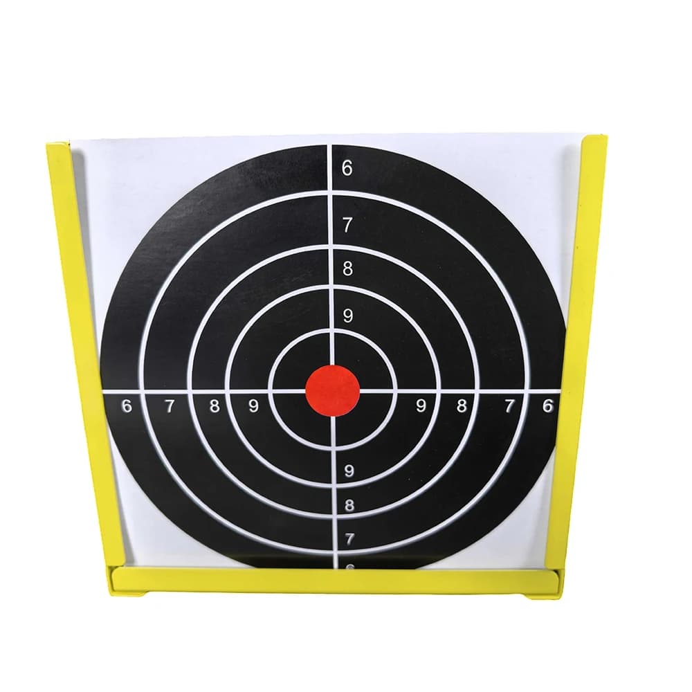 Piège à pellets Trapézoïde BBS 14cm avec cible tournante et 20 cibles papier incluses pour tir de précision