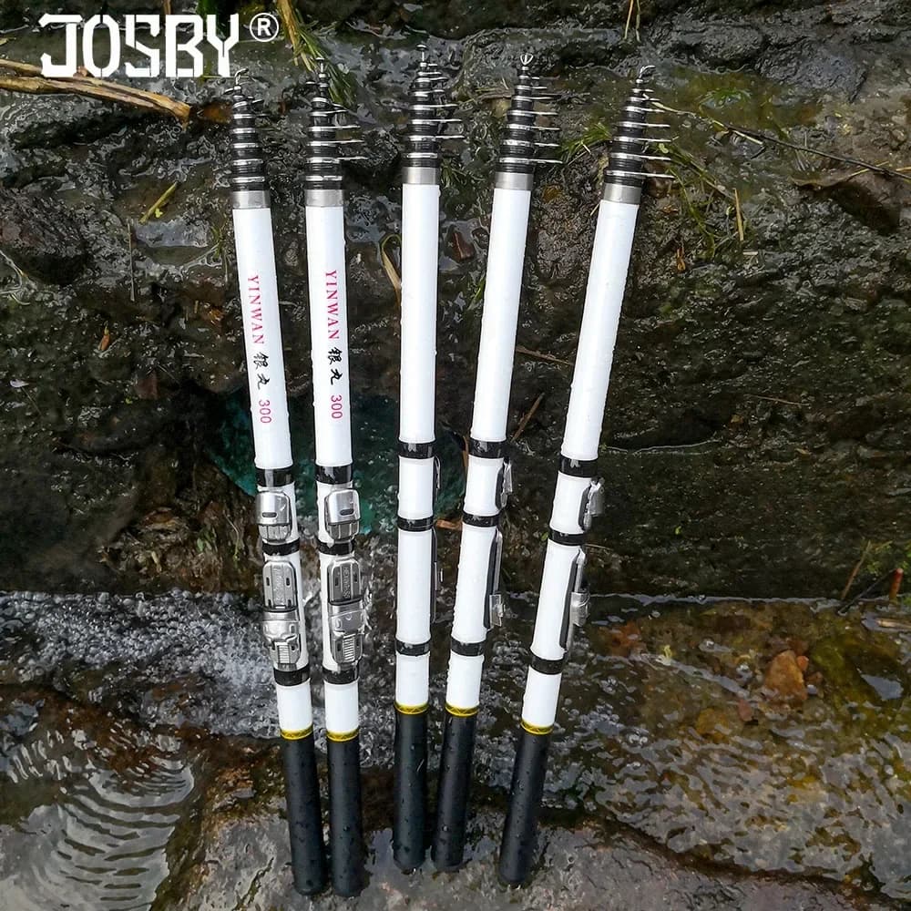 Canne à pêche télescopique JOSBY fibre de carbone 3m spinning ultra portable haute qualité pour pêche