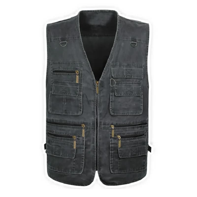 Veste homme multi-poches sans manches grande taille 10XL pêche travail extérieur printemps