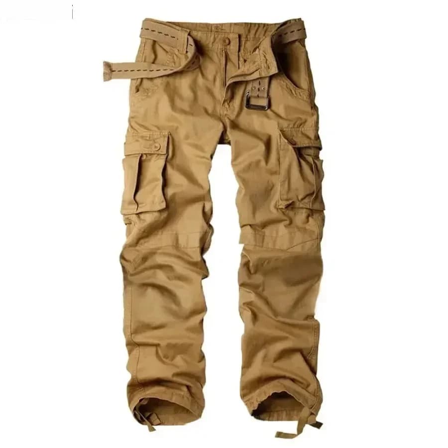 Pantalon cargo camouflage pur coton homme - Multi-poches pour pêche confortable