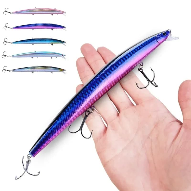 Leurre Minnow Laser 18cm 24g - Crankbait Dur 16 Couleurs pour Pêche en Mer Gros Prédateurs