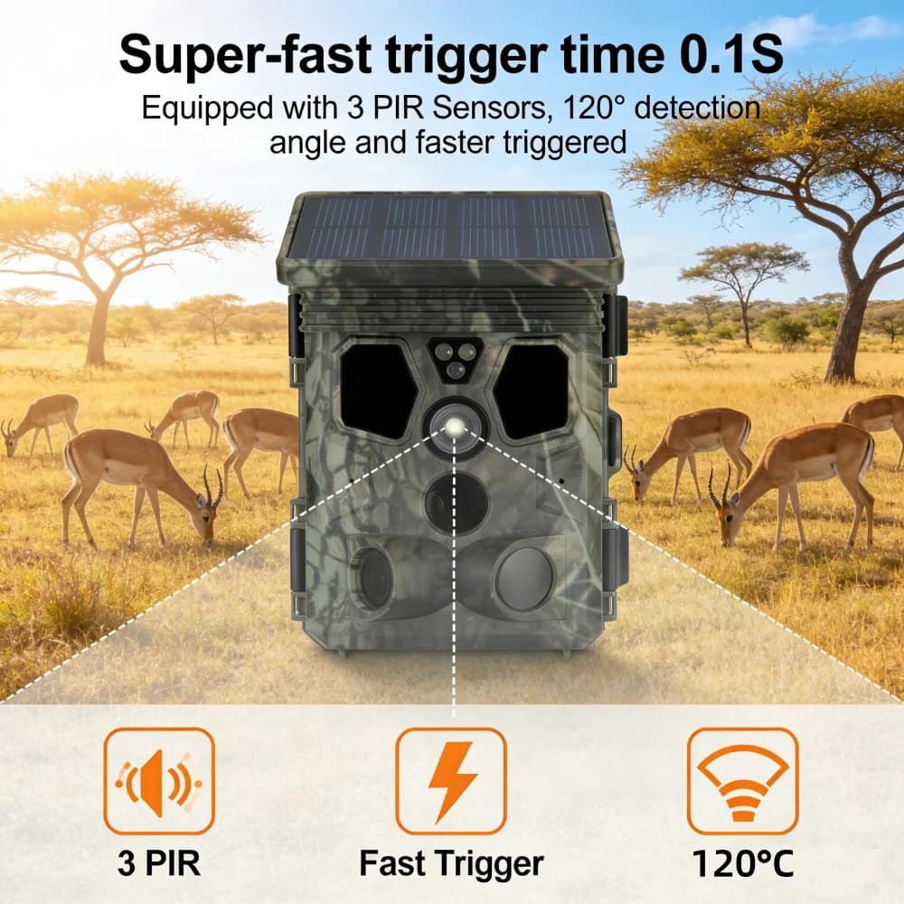 Shotkam caméra de chasse 4K 50MP WiFi Bluetooth vision nocturne 940nm étanche
