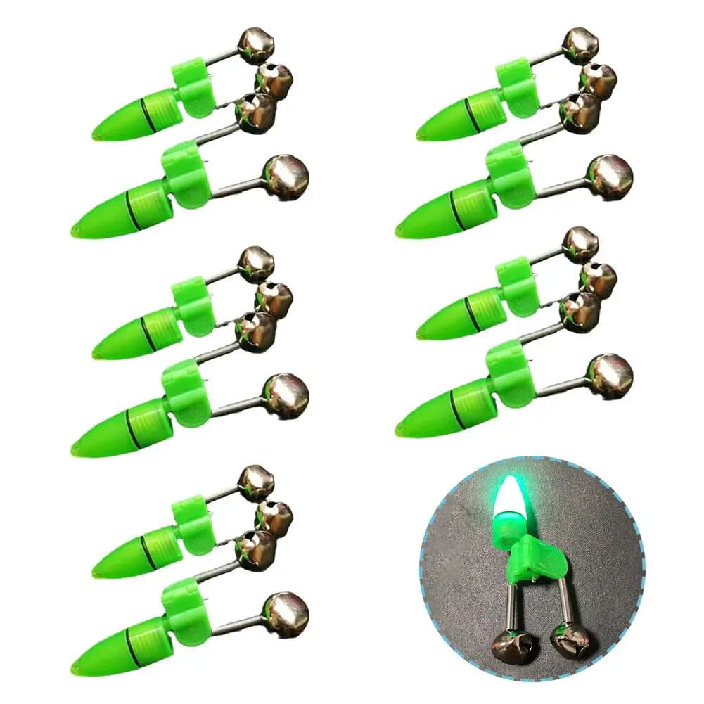 Alarme de touche pêche avec 10-100 clips à cloches jumelles - Détecteur de morsure pour canne à pêche 2024