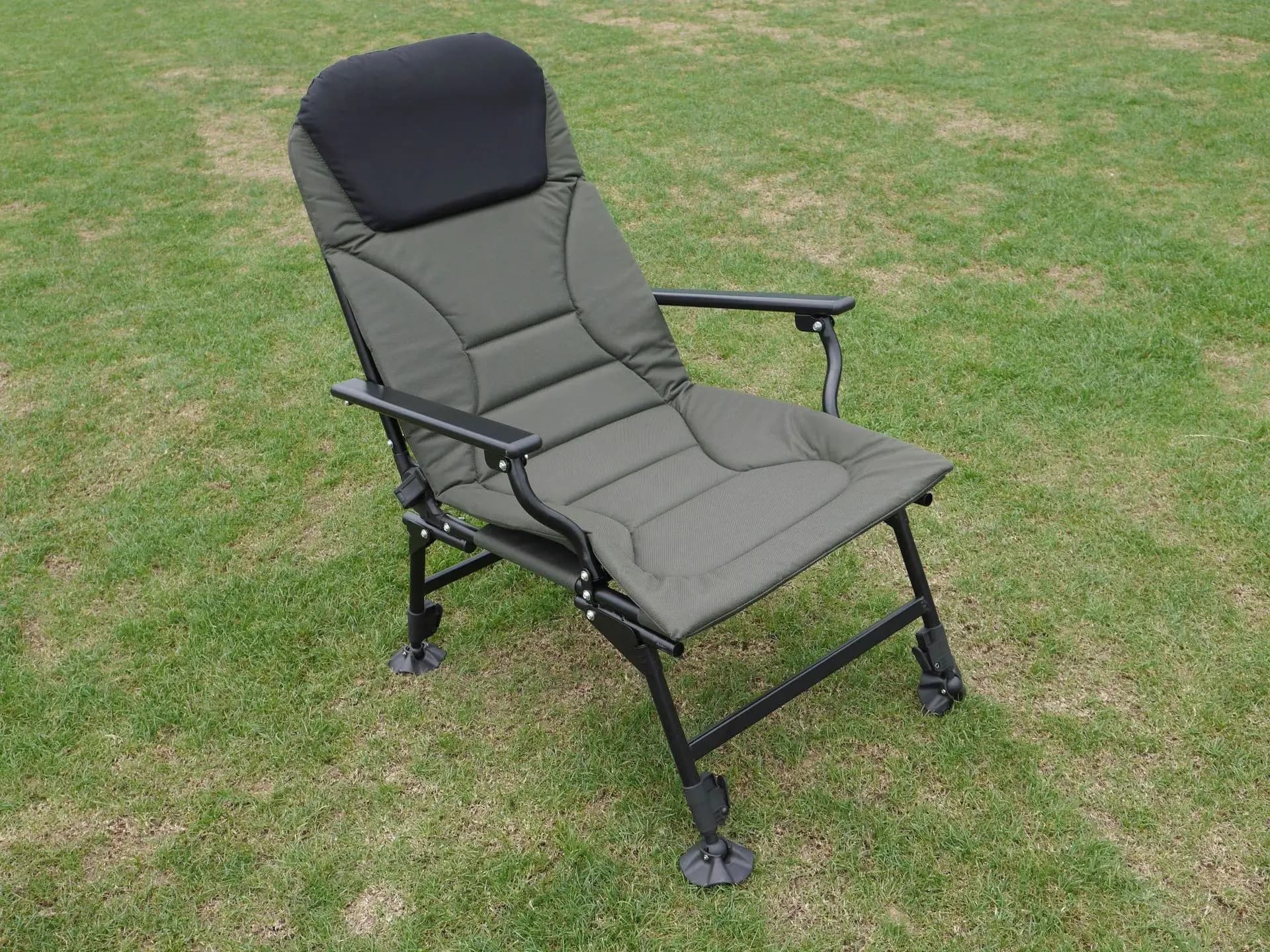Chaise de pêche multifonction allongée spéciale carpe avec dossier réglable pour camping extérieur confortable