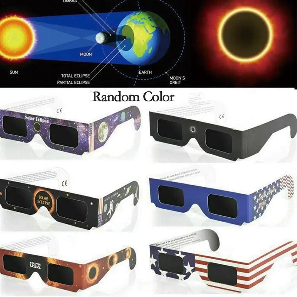 Lunettes papier éclipse solaire anti-UV protection yeux observation astronomie pêche