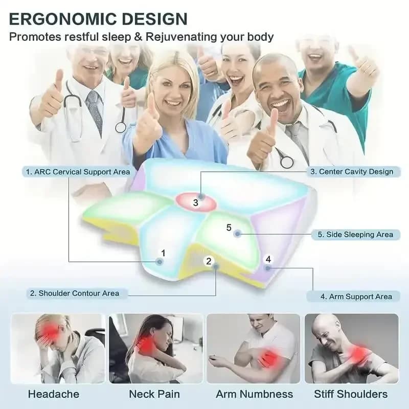 Oreiller cervical mémoire de forme papillon - Protection nuque sommeil sain - Pêcheurs et voyageurs