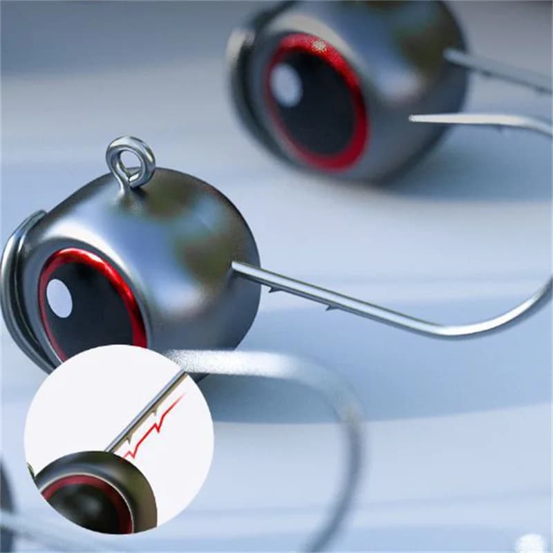 Têtes plombées jig head fishing avec hameçon Mustad pour pêche aux leurres souples et soft worms