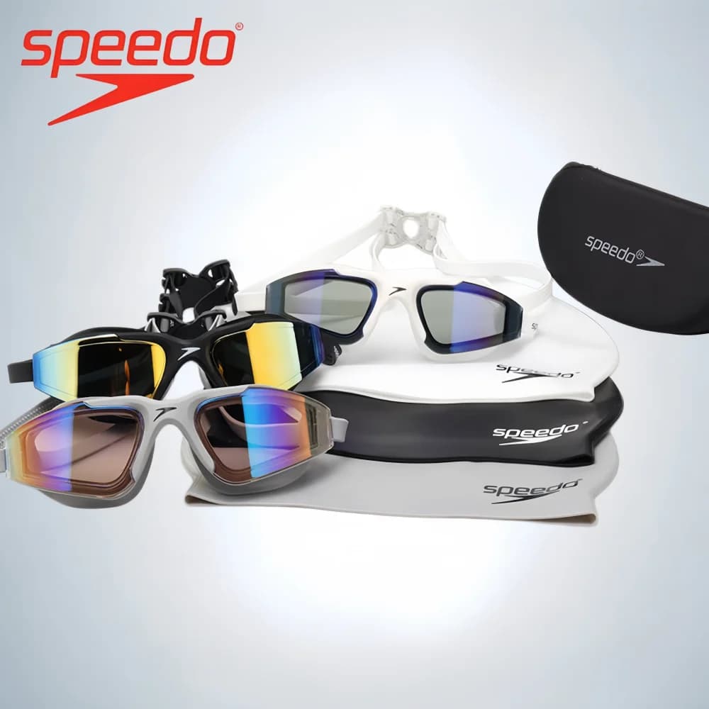 Lunettes de natation professionnelles Speedo anti-buée avec bouchons d'oreilles - Protection UV étanche