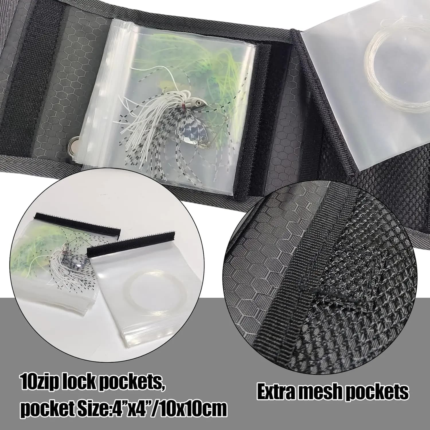 Portefeuille étanche Aventik 10 bobines pour bas de ligne pêche à la mouche - Organisateur de lignes durable