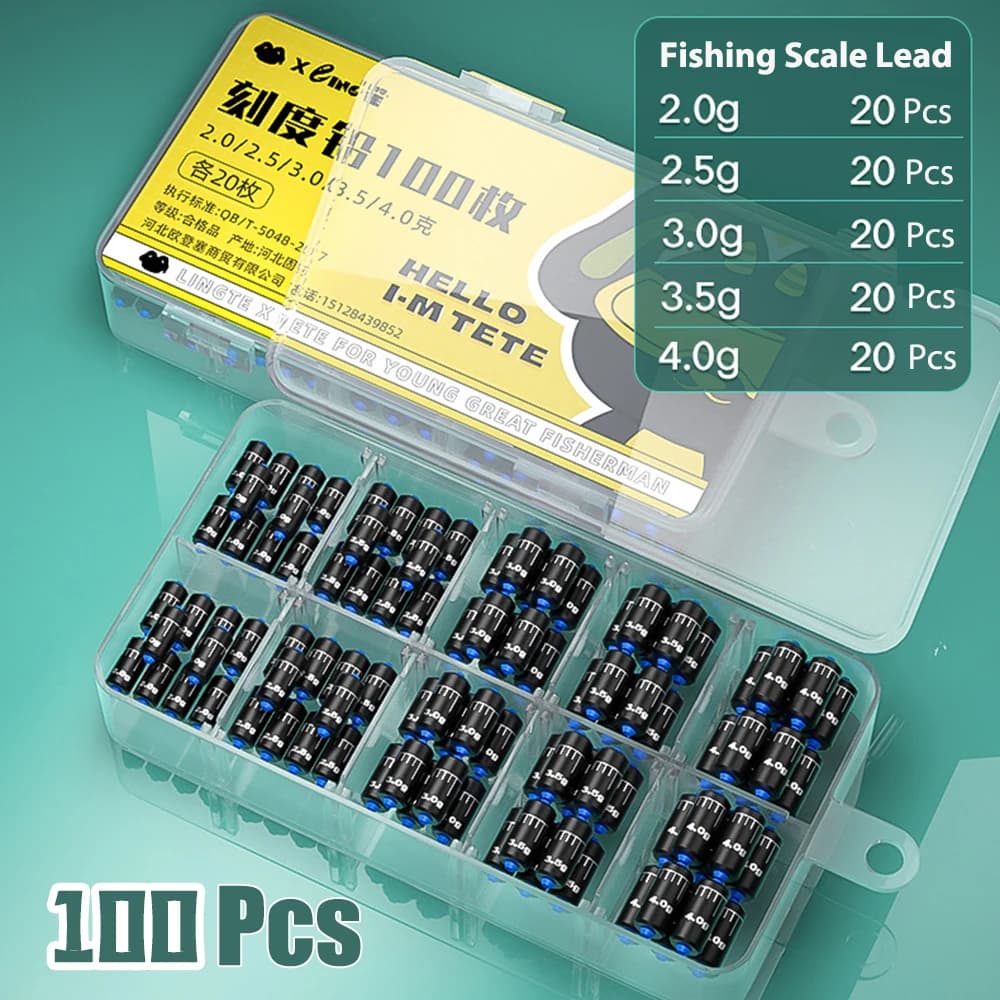 Plombs de pêche plombés 1.5g à 3.5g - 100 pièces pour lancer loin et précis - Poids étalonnés