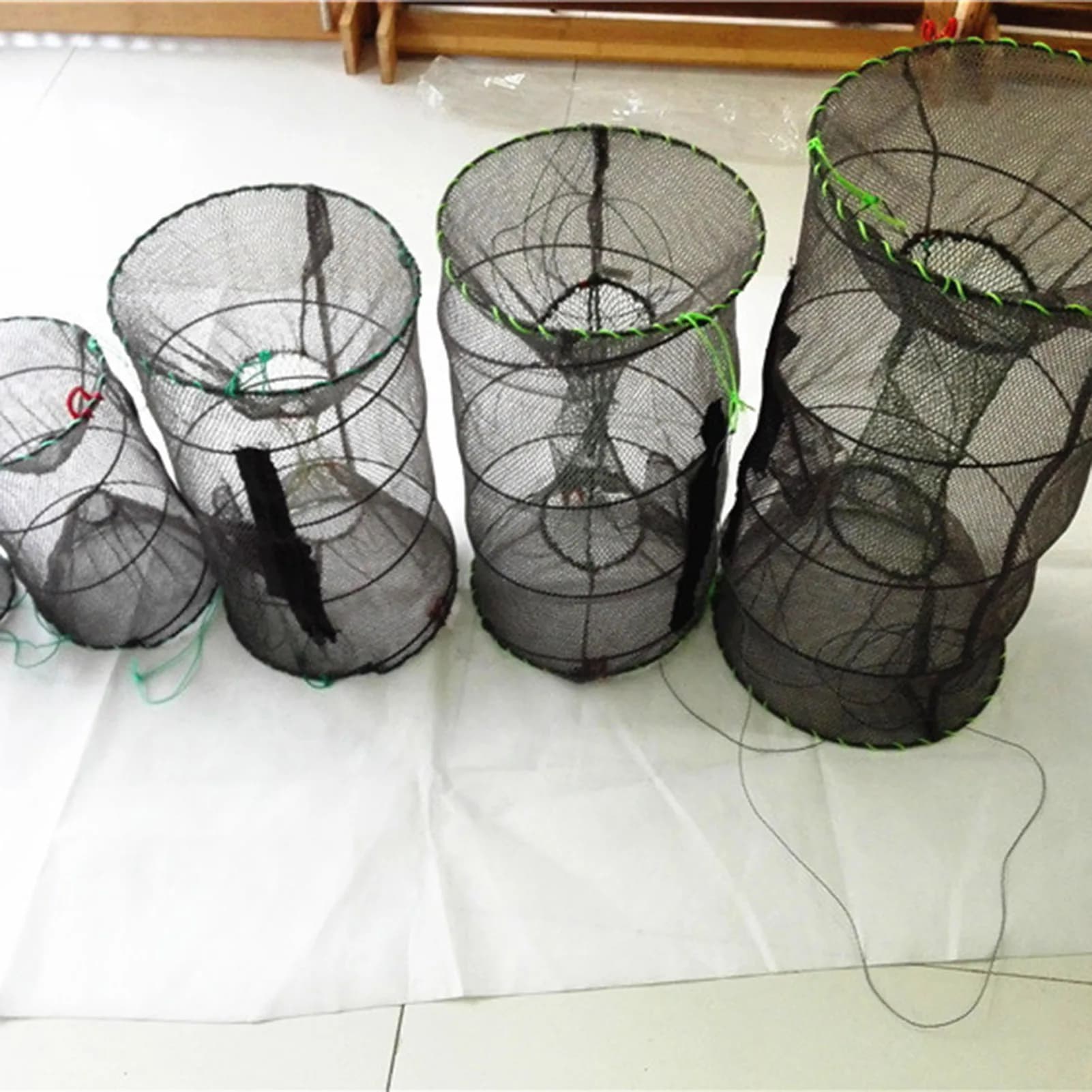 Filet de pêche pliable et réutilisable, cage à poissons universelle pour toutes les espèces