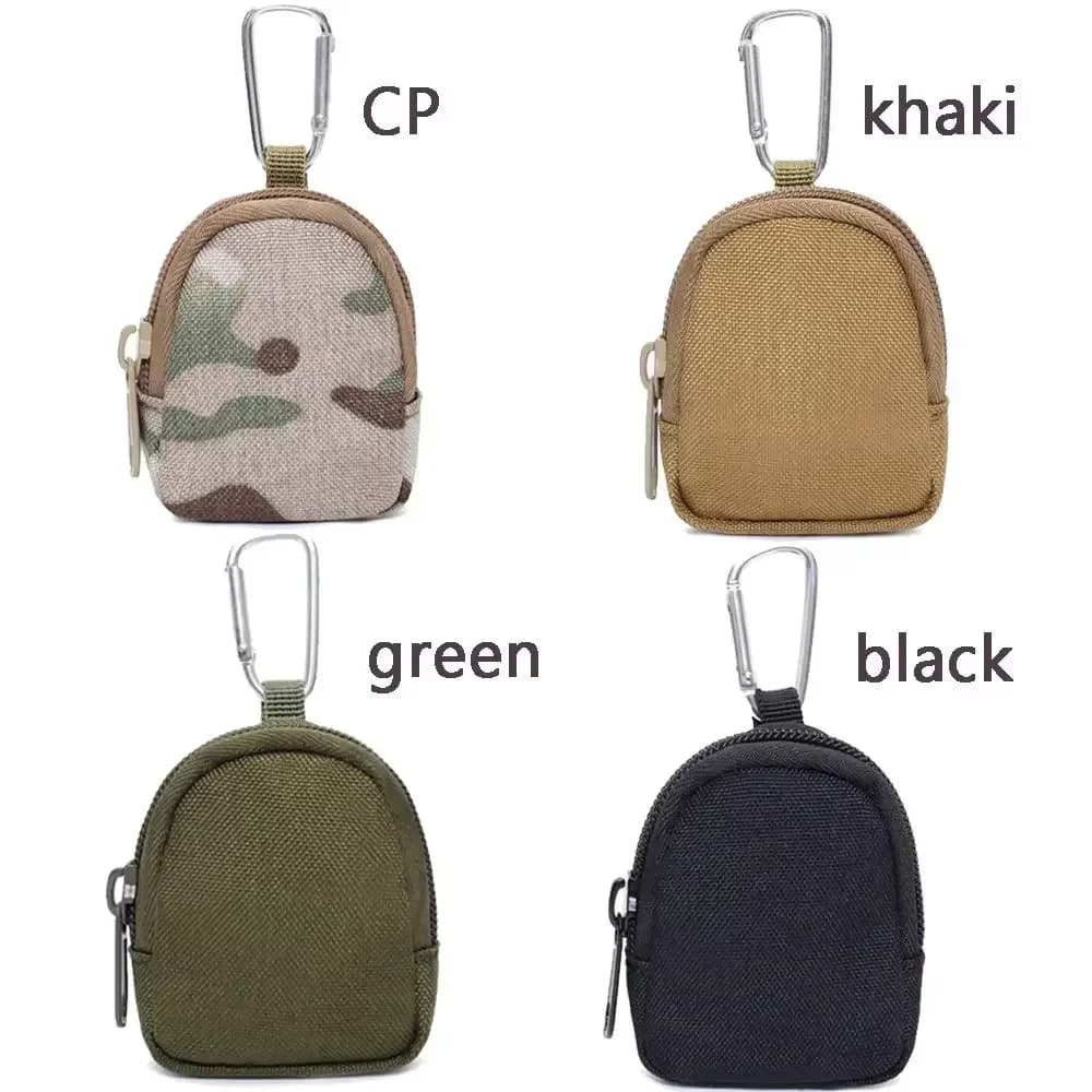 Pochette EDC tactique porte-clés portefeuille hommes porte-monnaie poche zippée extérieur pêche