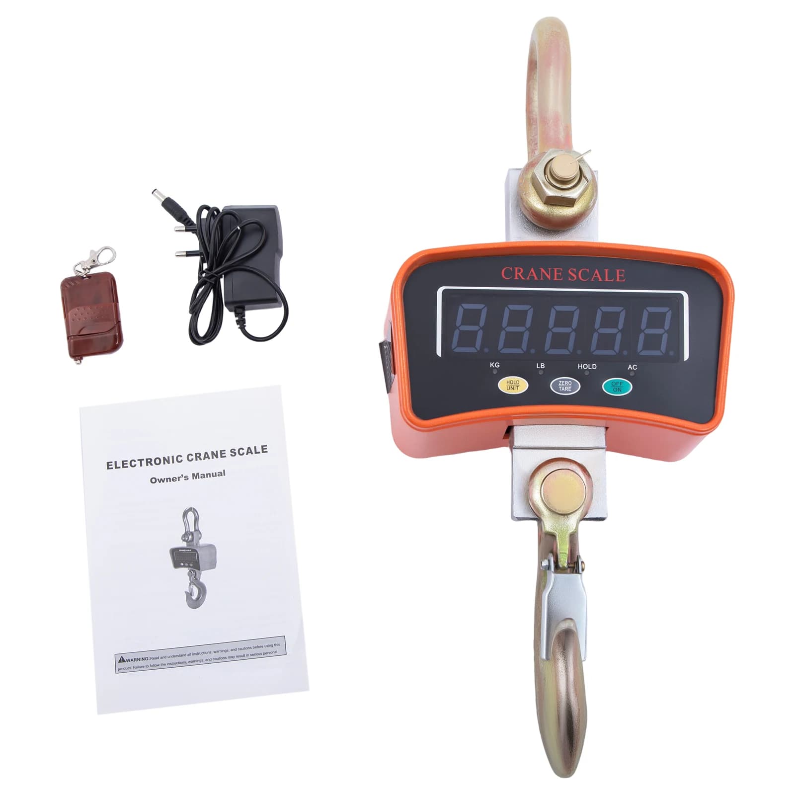 Pèse-grue digital 3000kg 6600lbs avec télécommande et écran LED pour pesée industrielle, agricole et pêche