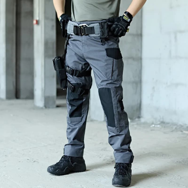 Pantalon cargo tactique imperméable pour pêche - Randonnée pêche résistant multi-poches