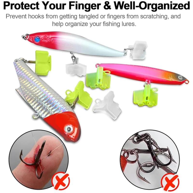 50 capuchons protecteurs pour hameçons triples, avec fentes et manchons, accessoires de pêche légers et durables