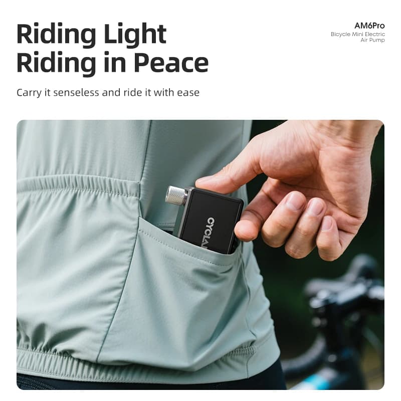 Pompe électrique automatique CYCLAMI AM6 Pro mini pour VTT et vélo de route - Accessoire pêche mobile