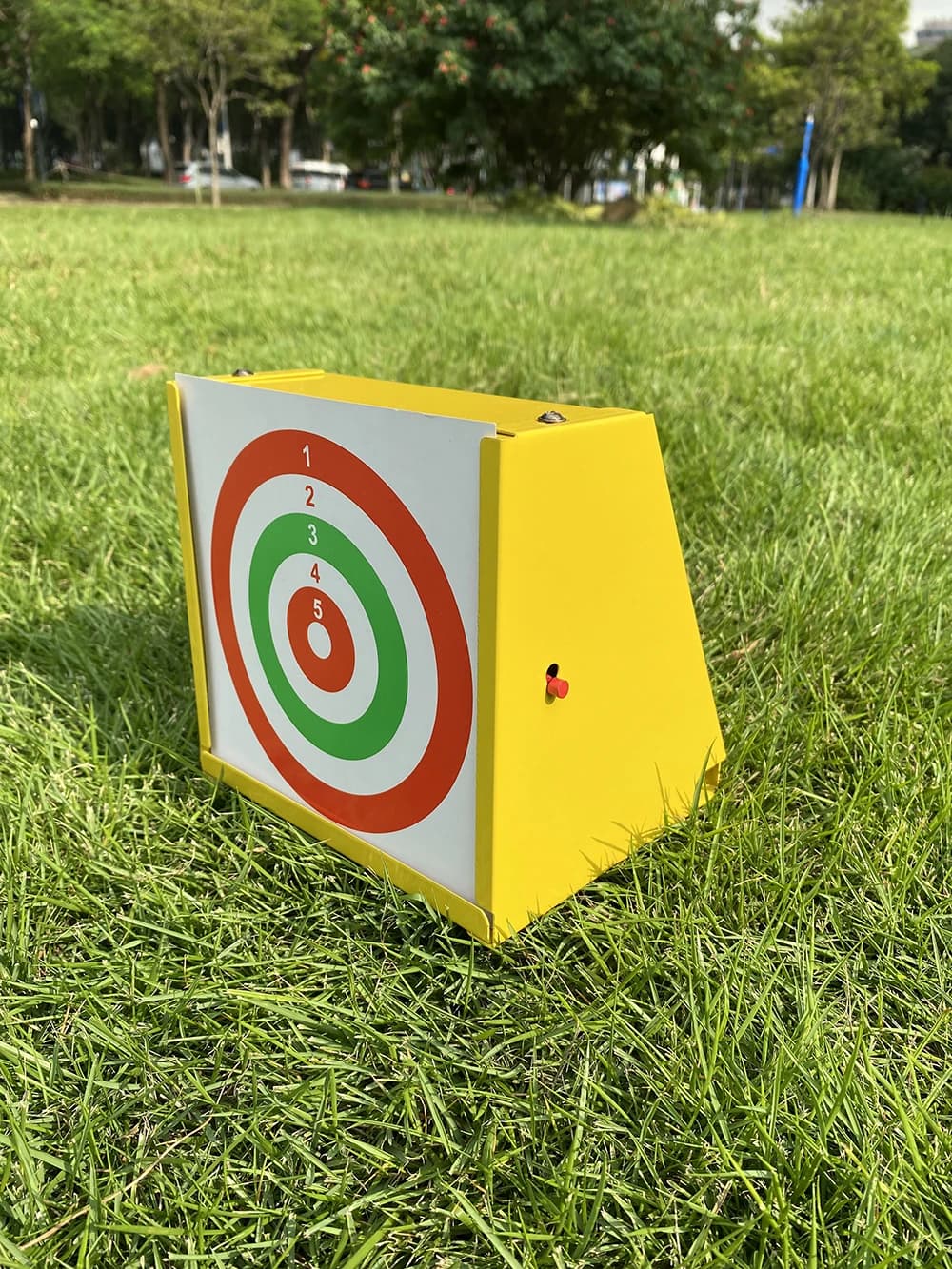 Piège à pellets Trapézoïde BBS 14cm avec cible tournante et 20 cibles papier incluses pour tir de précision