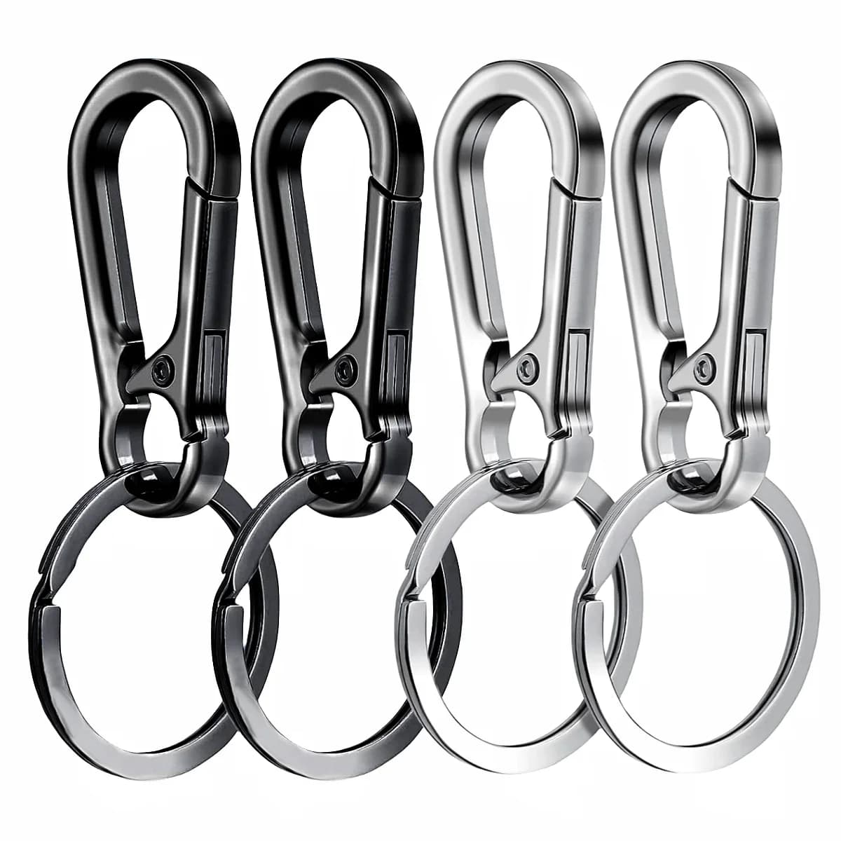 Mousquetons métalliques porte-clés pour organisation accessoires pêche et clés de voiture