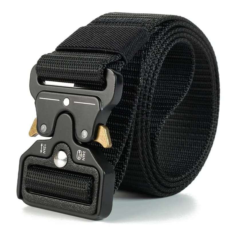 Ceinture tactique rapide dégagement pêche chasse - Ceinture nylon souple unisexe noir outdoor