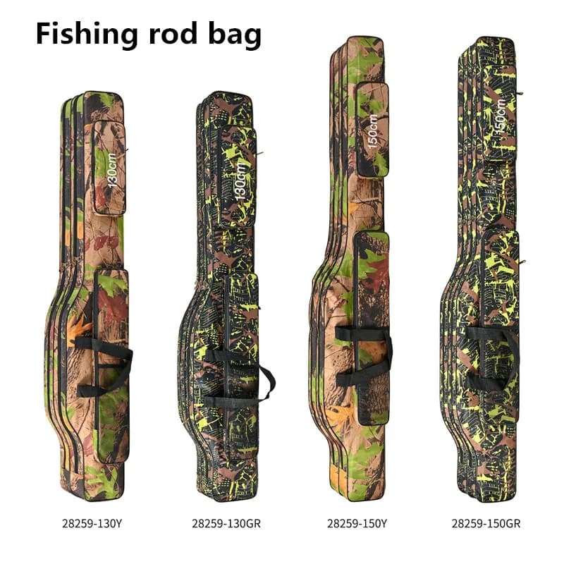 Sac double épaule pêche mer 1.3m/1.5m pliable 2 couches - Grand ventre rangement outils pêche extérieur
