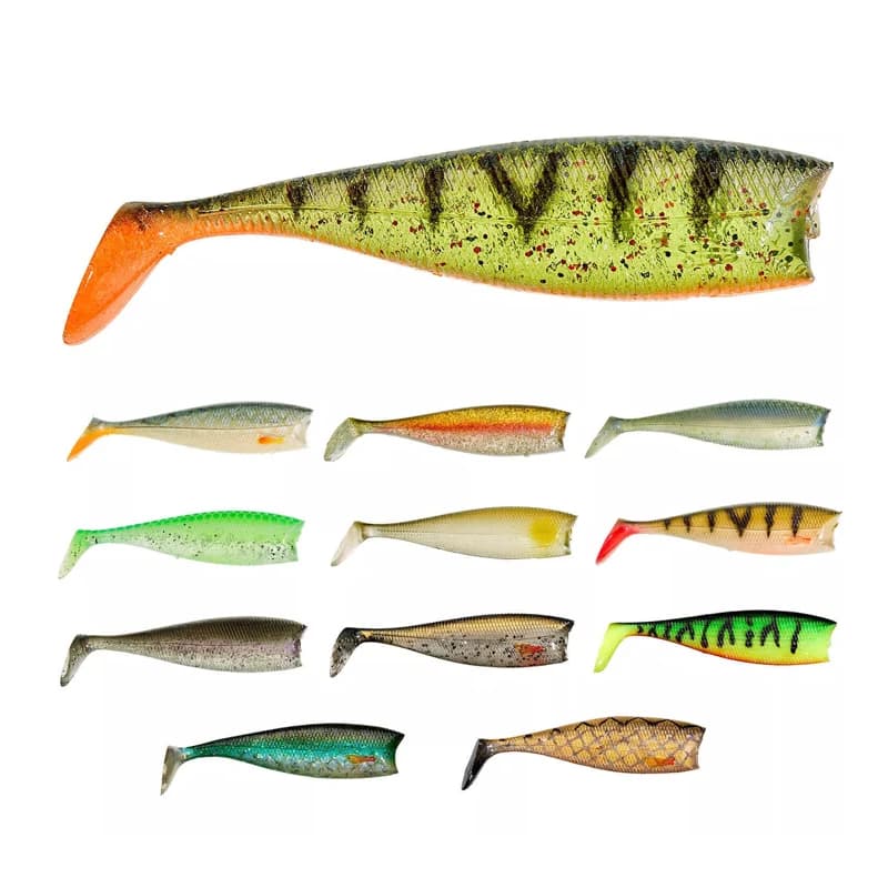 Leurre Souple NITRO SHAD 65 90 120 150 avec Tête Plombée pour le Bar, le Brochet