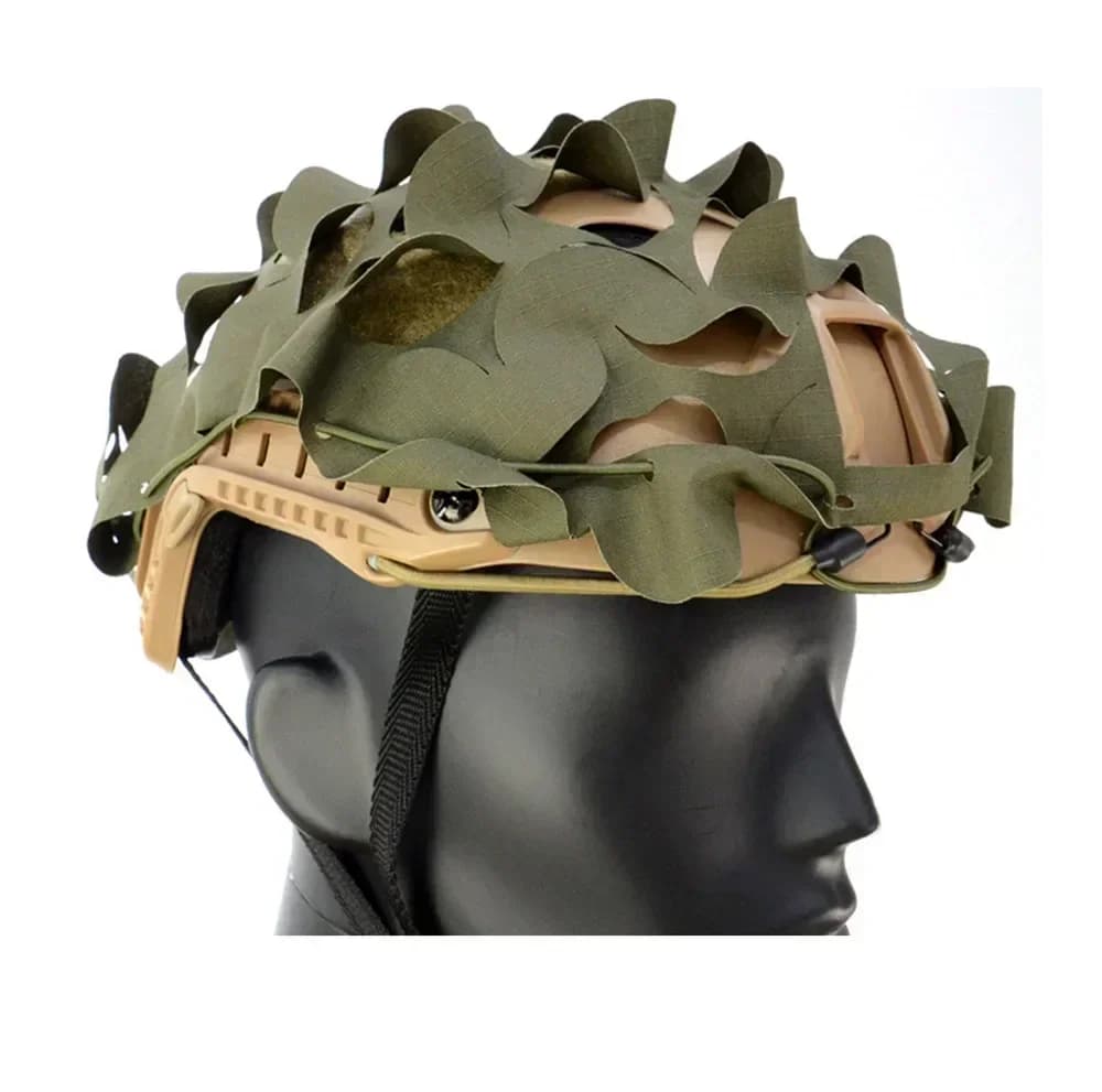 Protection casque FAST 3D camouflage feuilles pêche - Housse laser cut pour chasse sous-marine