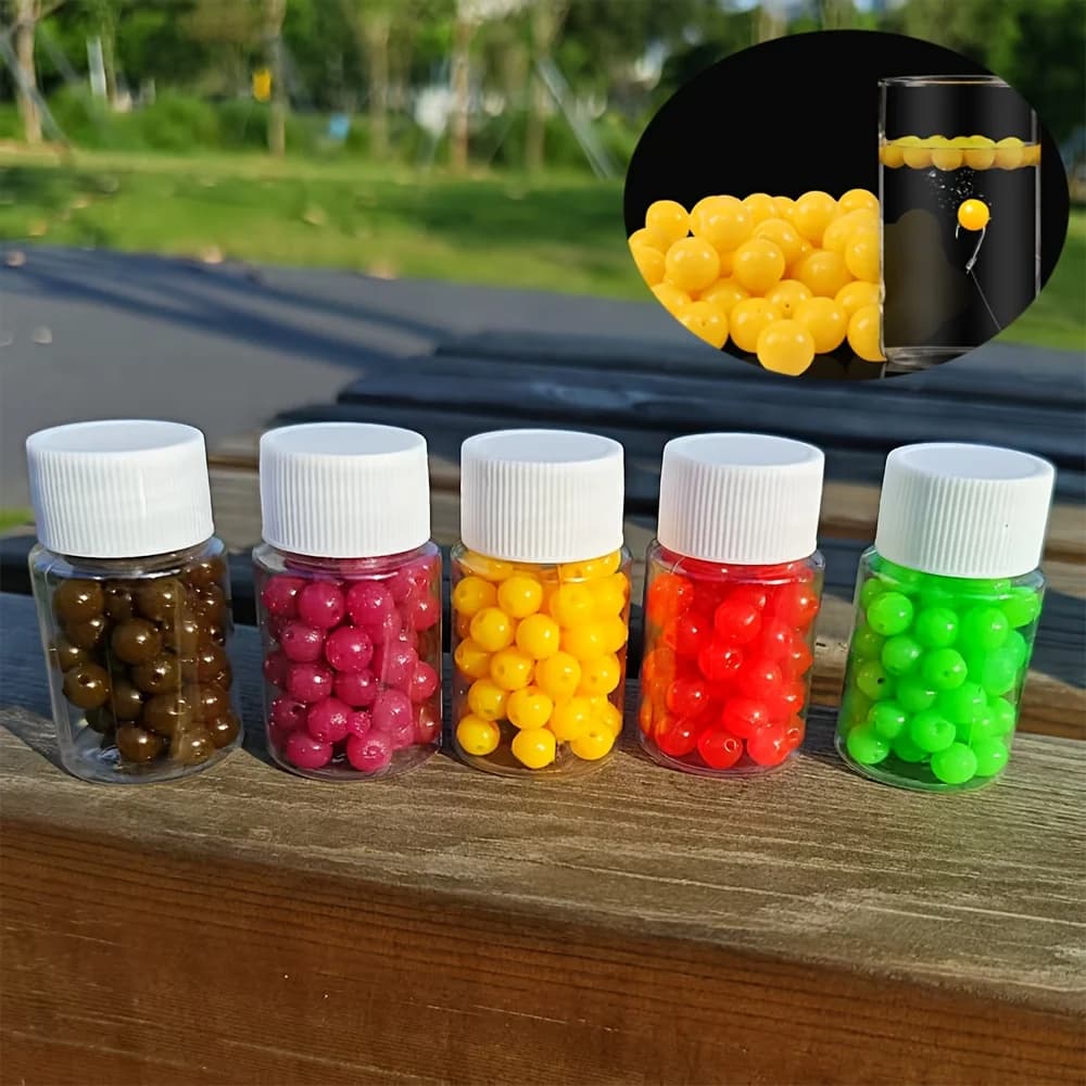 75 fausses maïs souples 8mm - leurres simulation pour pêche carpe et truite flottants