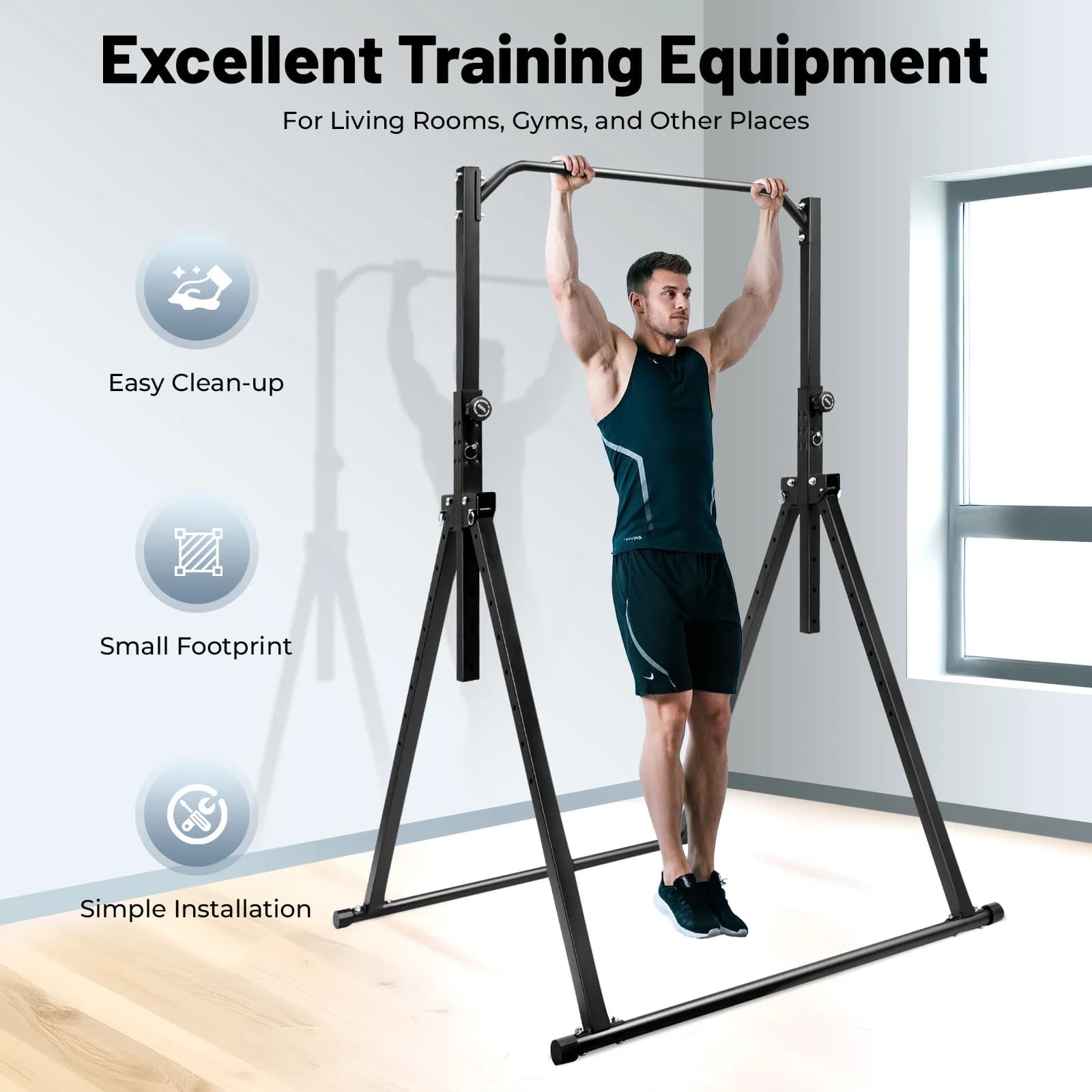 Tour de puissance triangulaire pliable - Station traction multifonction ajustable - Équipement fitness pêche