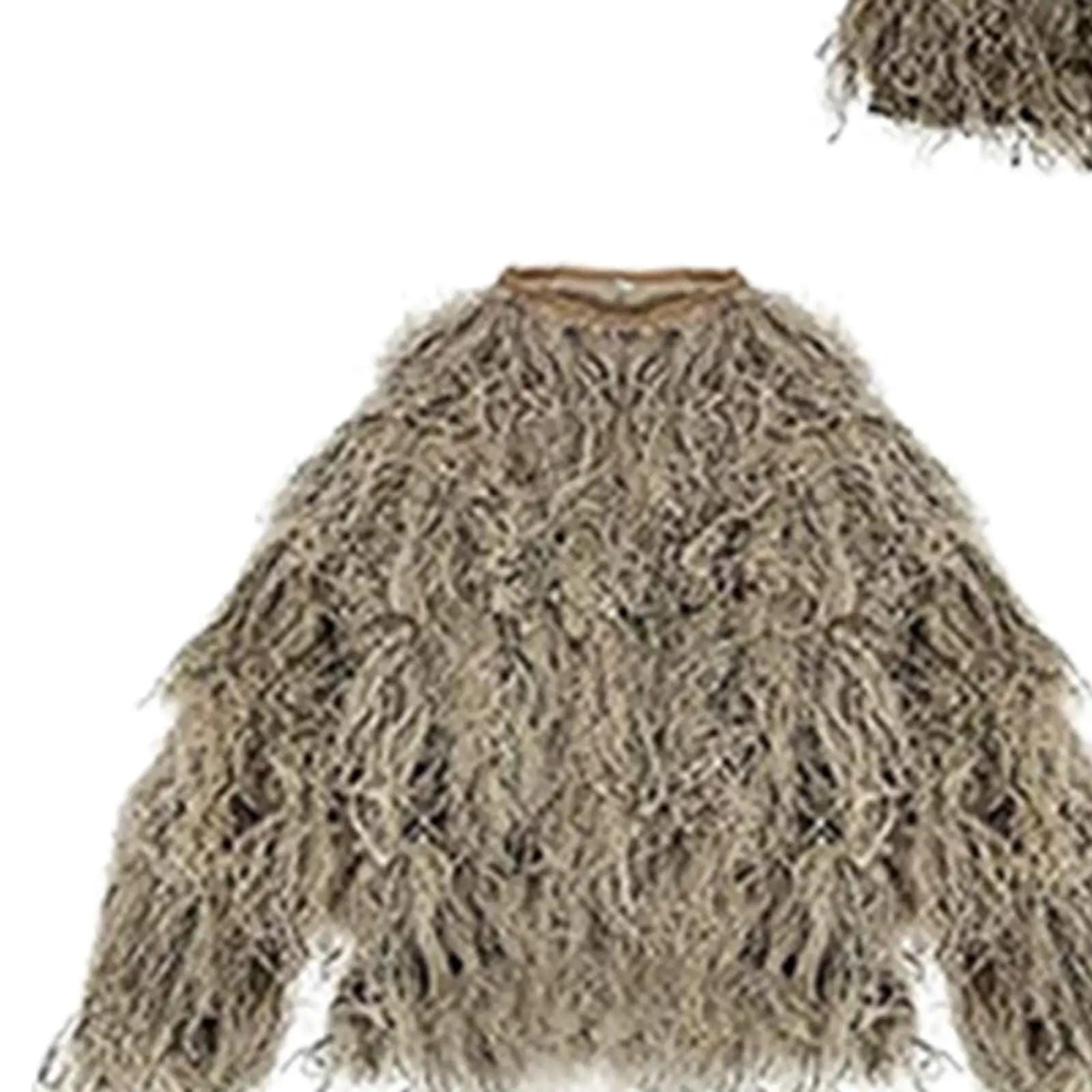 Veste Ghillie légère et respirante avec sac de rangement pour observation d'oiseaux pêche déguisement