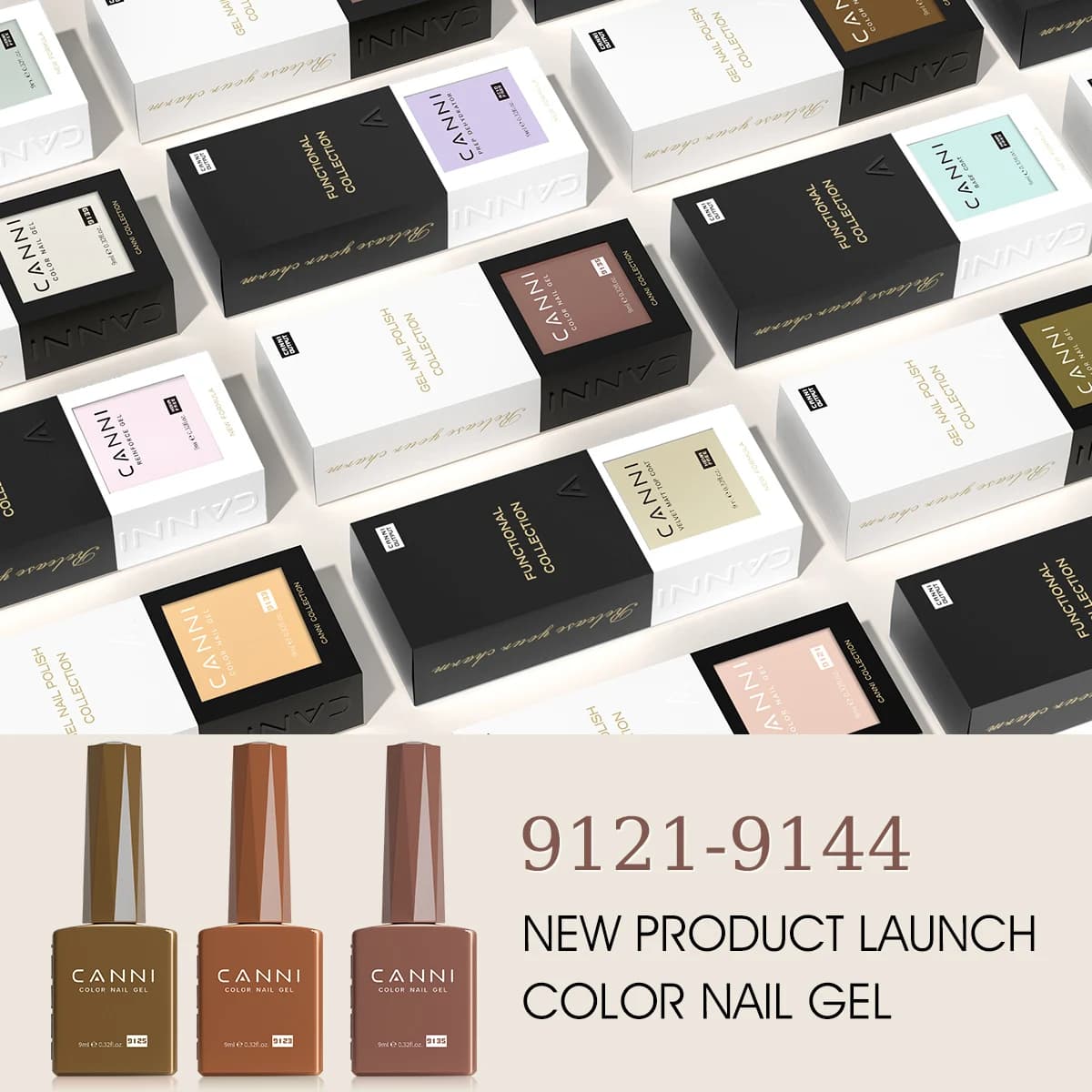 Vernis gel ongles HEMA TPO free 9ml couleurs nude rouge - Canni pour manucure maison pêche
