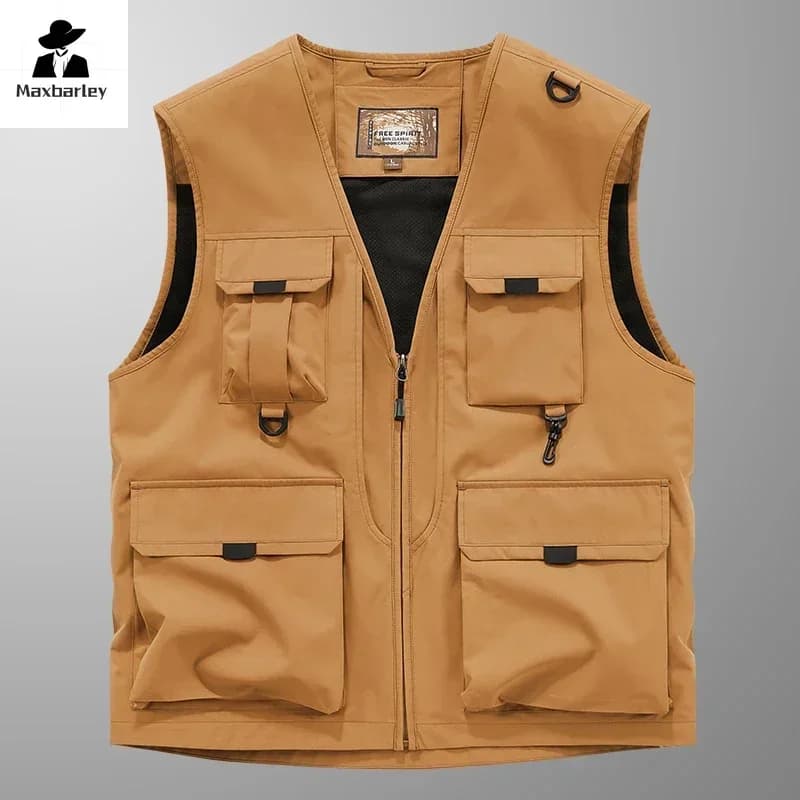 Veste de pêche respirante homme 2024 multi-poches conception photographe pour outdoor et sport